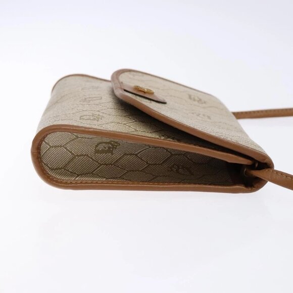 Christian Dior Honeycomb Canvas Shoulder Bag PVC Beige Gold Auth sw1104 - Picture 3 of 16